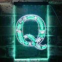 ADVPRO Letter Q Initial Monogram Family Name  Dual Color LED Neon Sign st6-i3454 - White & Green