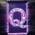 ADVPRO Letter Q Initial Monogram Family Name  Dual Color LED Neon Sign st6-i3454 - White & Purple