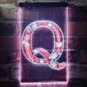 ADVPRO Letter Q Initial Monogram Family Name  Dual Color LED Neon Sign st6-i3454 - White & Red