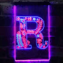 ADVPRO Letter R Initial Monogram Family Name  Dual Color LED Neon Sign st6-i3455 - Blue & Red