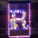 ADVPRO Letter R Initial Monogram Family Name  Dual Color LED Neon Sign st6-i3455 - Blue & Yellow