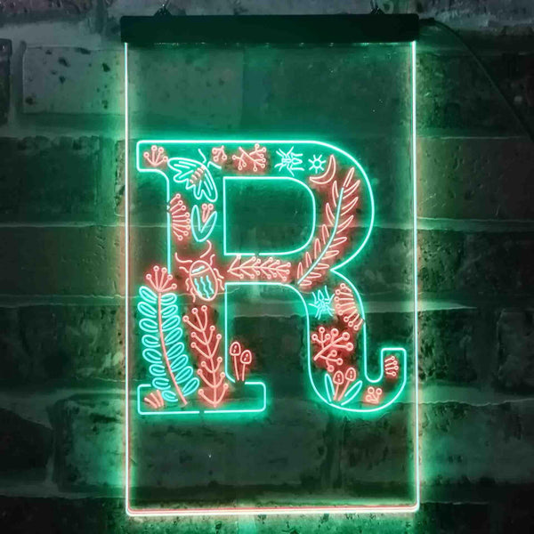 ADVPRO Letter R Initial Monogram Family Name  Dual Color LED Neon Sign st6-i3455 - Green & Red