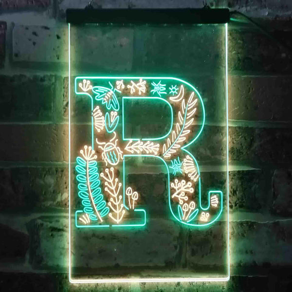 ADVPRO Letter R Initial Monogram Family Name  Dual Color LED Neon Sign st6-i3455 - Green & Yellow