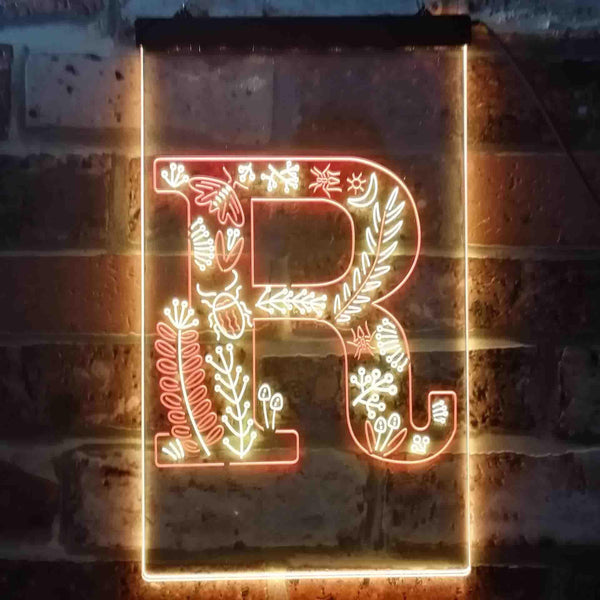 ADVPRO Letter R Initial Monogram Family Name  Dual Color LED Neon Sign st6-i3455 - Red & Yellow