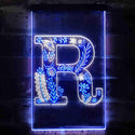 ADVPRO Letter R Initial Monogram Family Name  Dual Color LED Neon Sign st6-i3455 - White & Blue