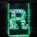 ADVPRO Letter R Initial Monogram Family Name  Dual Color LED Neon Sign st6-i3455 - White & Green