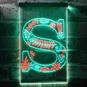 ADVPRO Letter S Initial Monogram Family Name  Dual Color LED Neon Sign st6-i3456 - Green & Red
