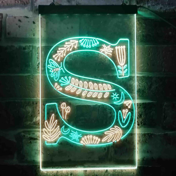 ADVPRO Letter S Initial Monogram Family Name  Dual Color LED Neon Sign st6-i3456 - Green & Yellow