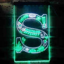 ADVPRO Letter S Initial Monogram Family Name  Dual Color LED Neon Sign st6-i3456 - White & Green