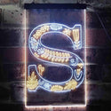 ADVPRO Letter S Initial Monogram Family Name  Dual Color LED Neon Sign st6-i3456 - White & Yellow