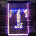 ADVPRO Letter T Initial Monogram Family Name  Dual Color LED Neon Sign st6-i3457 - Blue & Yellow