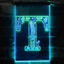 ADVPRO Letter T Initial Monogram Family Name  Dual Color LED Neon Sign st6-i3457 - Green & Blue