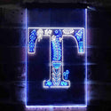 ADVPRO Letter T Initial Monogram Family Name  Dual Color LED Neon Sign st6-i3457 - White & Blue