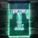 ADVPRO Letter T Initial Monogram Family Name  Dual Color LED Neon Sign st6-i3457 - White & Green