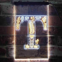 ADVPRO Letter T Initial Monogram Family Name  Dual Color LED Neon Sign st6-i3457 - White & Yellow