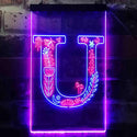 ADVPRO Letter U Initial Monogram Family Name  Dual Color LED Neon Sign st6-i3458 - Blue & Red