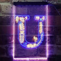 ADVPRO Letter U Initial Monogram Family Name  Dual Color LED Neon Sign st6-i3458 - Blue & Yellow