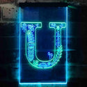 ADVPRO Letter U Initial Monogram Family Name  Dual Color LED Neon Sign st6-i3458 - Green & Blue