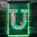 ADVPRO Letter U Initial Monogram Family Name  Dual Color LED Neon Sign st6-i3458 - Green & Red