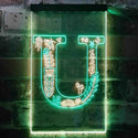 ADVPRO Letter U Initial Monogram Family Name  Dual Color LED Neon Sign st6-i3458 - Green & Yellow