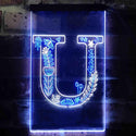 ADVPRO Letter U Initial Monogram Family Name  Dual Color LED Neon Sign st6-i3458 - White & Blue
