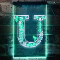 ADVPRO Letter U Initial Monogram Family Name  Dual Color LED Neon Sign st6-i3458 - White & Green