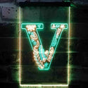 ADVPRO Letter V Initial Monogram Family Name  Dual Color LED Neon Sign st6-i3459 - Green & Yellow