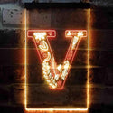 ADVPRO Letter V Initial Monogram Family Name  Dual Color LED Neon Sign st6-i3459 - Red & Yellow