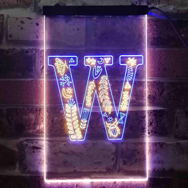 ADVPRO Letter W Initial Monogram Family Name  Dual Color LED Neon Sign st6-i3460 - Blue & Yellow