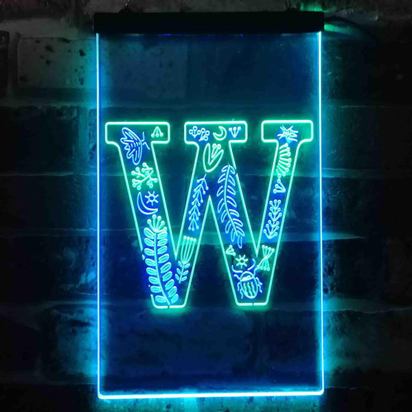 ADVPRO Letter W Initial Monogram Family Name  Dual Color LED Neon Sign st6-i3460 - Green & Blue