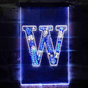 ADVPRO Letter W Initial Monogram Family Name  Dual Color LED Neon Sign st6-i3460 - White & Blue