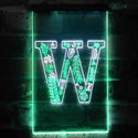 ADVPRO Letter W Initial Monogram Family Name  Dual Color LED Neon Sign st6-i3460 - White & Green