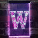 ADVPRO Letter W Initial Monogram Family Name  Dual Color LED Neon Sign st6-i3460 - White & Purple