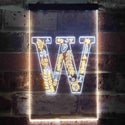 ADVPRO Letter W Initial Monogram Family Name  Dual Color LED Neon Sign st6-i3460 - White & Yellow
