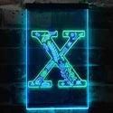 ADVPRO Letter X Initial Monogram Family Name  Dual Color LED Neon Sign st6-i3461 - Green & Blue