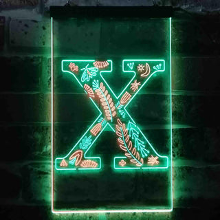 ADVPRO Letter X Initial Monogram Family Name  Dual Color LED Neon Sign st6-i3461 - Green & Red
