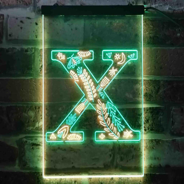 ADVPRO Letter X Initial Monogram Family Name  Dual Color LED Neon Sign st6-i3461 - Green & Yellow