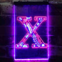 ADVPRO Letter X Initial Monogram Family Name  Dual Color LED Neon Sign st6-i3461 - Red & Blue