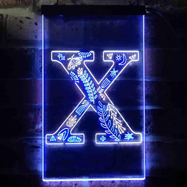 ADVPRO Letter X Initial Monogram Family Name  Dual Color LED Neon Sign st6-i3461 - White & Blue