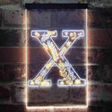 ADVPRO Letter X Initial Monogram Family Name  Dual Color LED Neon Sign st6-i3461 - White & Yellow