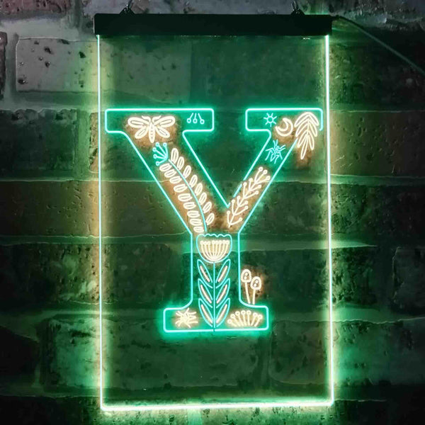 ADVPRO Letter Y Initial Monogram Family Name  Dual Color LED Neon Sign st6-i3462 - Green & Yellow