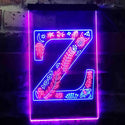 ADVPRO Letter Z Initial Monogram Family Name  Dual Color LED Neon Sign st6-i3463 - Blue & Red