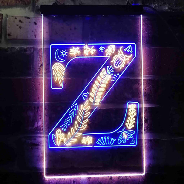 ADVPRO Letter Z Initial Monogram Family Name  Dual Color LED Neon Sign st6-i3463 - Blue & Yellow