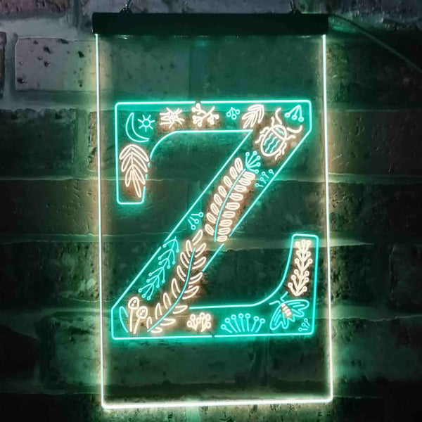 ADVPRO Letter Z Initial Monogram Family Name  Dual Color LED Neon Sign st6-i3463 - Green & Yellow