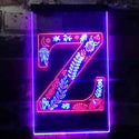 ADVPRO Letter Z Initial Monogram Family Name  Dual Color LED Neon Sign st6-i3463 - Red & Blue