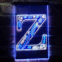 ADVPRO Letter Z Initial Monogram Family Name  Dual Color LED Neon Sign st6-i3463 - White & Blue