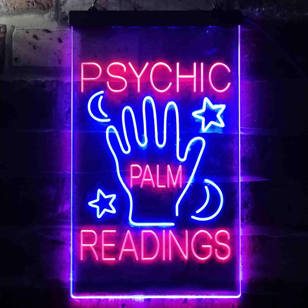 ADVPRO Psychic Palm Readings  Dual Color LED Neon Sign st6-i3464 - Red & Blue