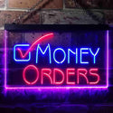 ADVPRO Money Order Sold Here Dual Color LED Neon Sign st6-i3467 - Blue & Red