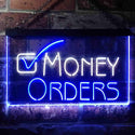 ADVPRO Money Order Sold Here Dual Color LED Neon Sign st6-i3467 - White & Blue