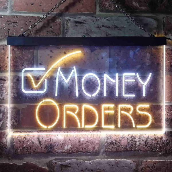 ADVPRO Money Order Sold Here Dual Color LED Neon Sign st6-i3467 - White & Yellow